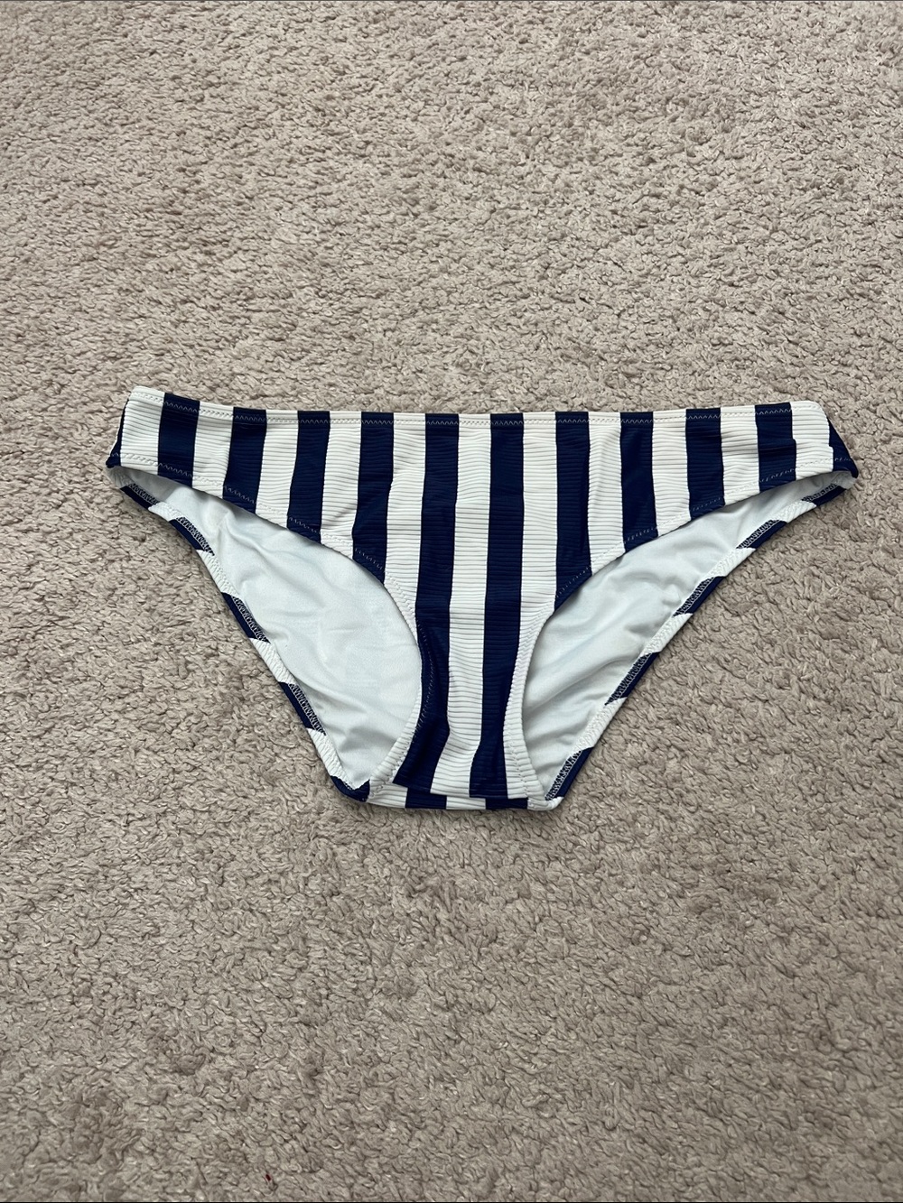 Shade & Shore Navy and White Striped Swim Bottom